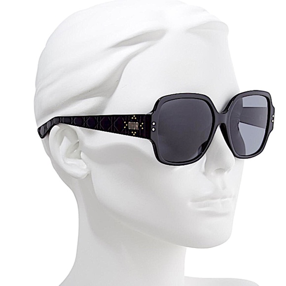 CHRISTIAN DIOR LADYDIORSTUDS5F 807IR BLACK/GREY WOMEN’S SUNGLASSES - Picture 1 of 7
